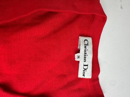 Vintage Dior Striped Top M Red