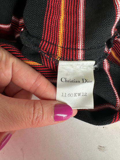 Vintage Dior Striped Top M Red