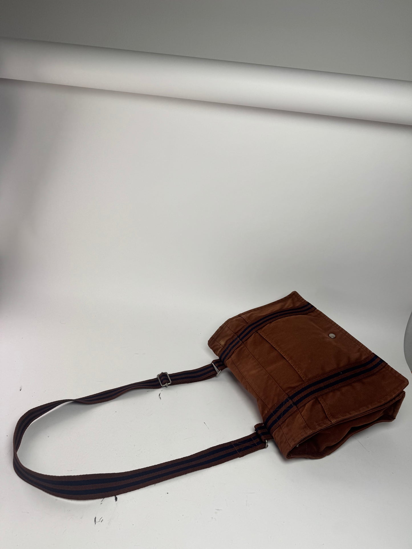 Vintage Hermes Bag Orange Brown navy