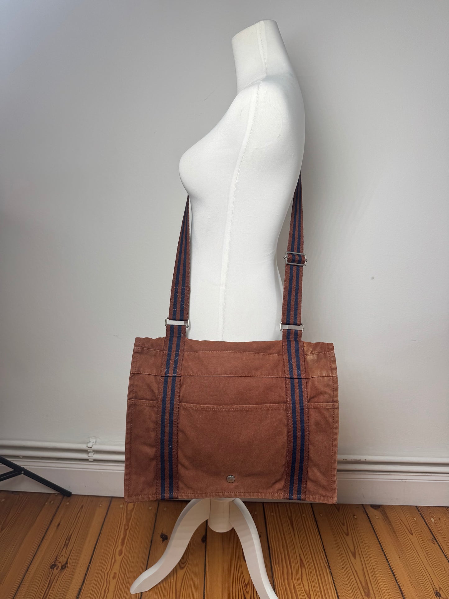 Vintage Hermes Bag Orange Brown navy