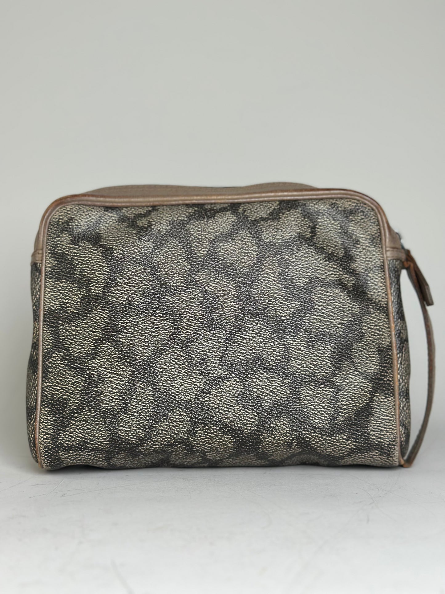 Vintage Saint Laurent Canvas Cosmetic Bag Beige Brown