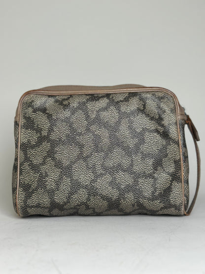 Vintage Saint Laurent Canvas Cosmetic Bag Beige Brown