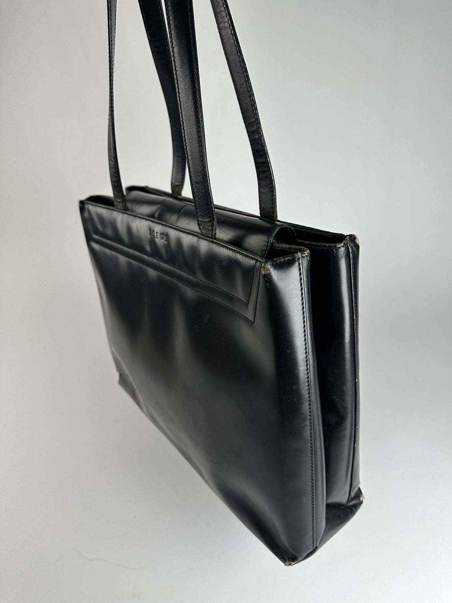 Vintage Loewe Madrid Leather bag black