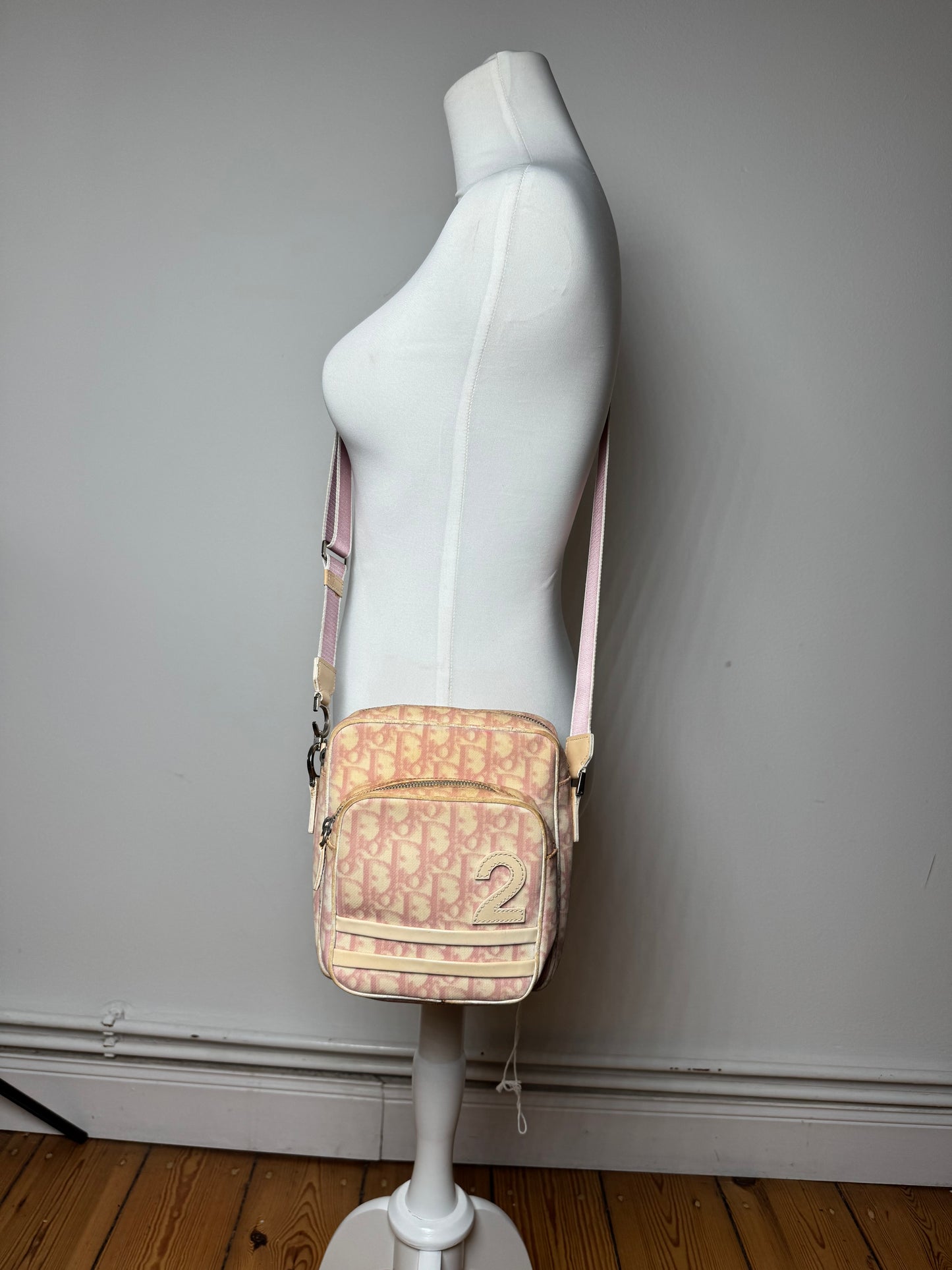Vintage Dior Monogram 2Way Bag Beige Pink