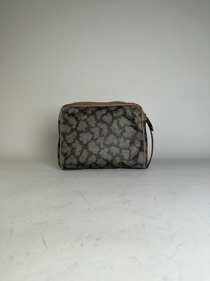 Vintage Saint Laurent Canvas Cosmetic Bag Beige Brown