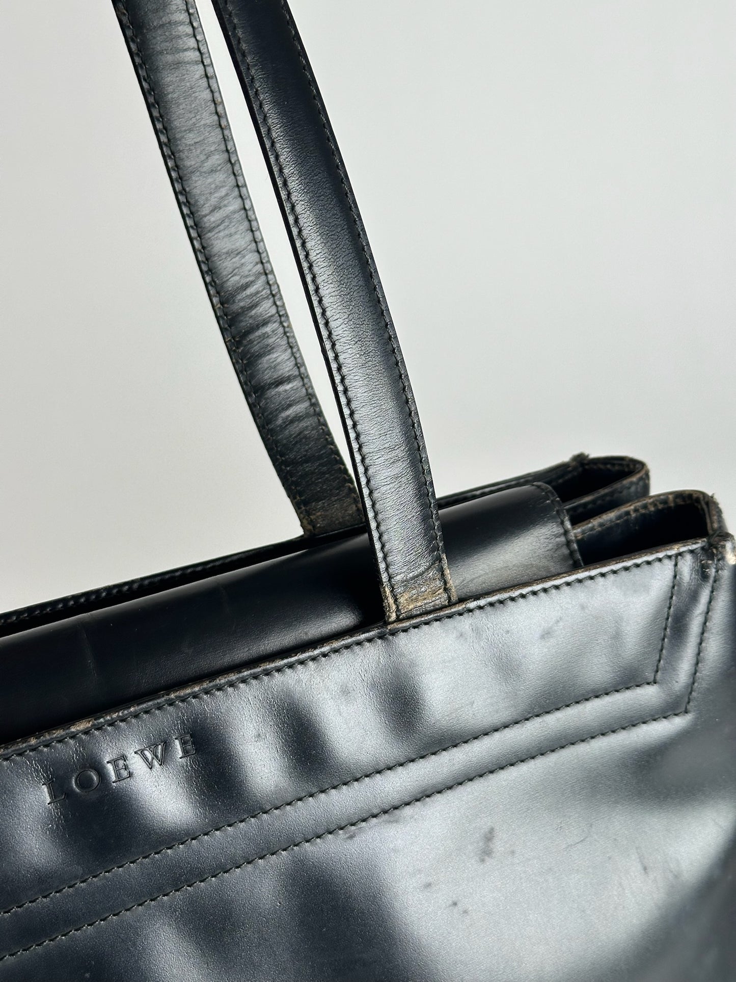 Vintage Loewe Madrid Leather bag black