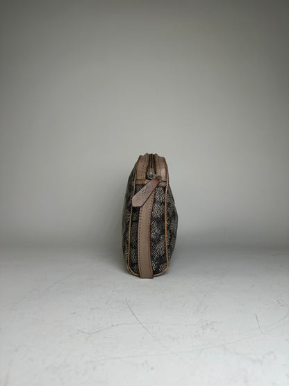 Vintage Saint Laurent Canvas Cosmetic Bag Beige Brown