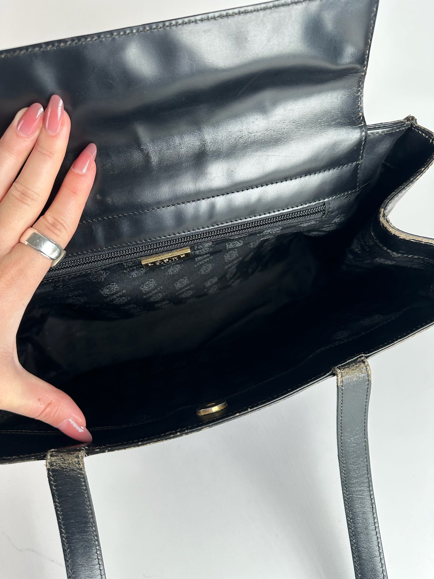 Vintage Loewe Madrid Leather bag black