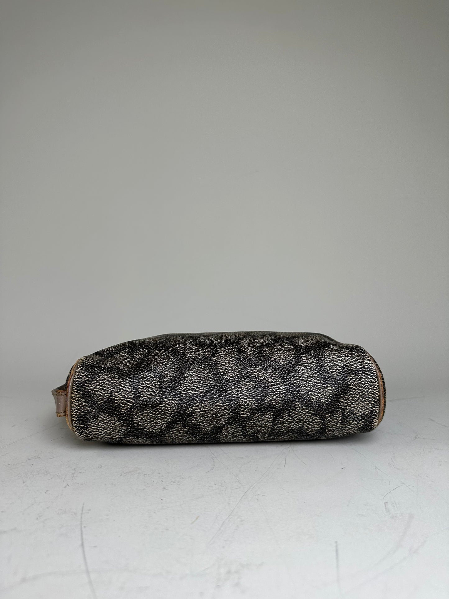 Vintage Saint Laurent Canvas Cosmetic Bag Beige Brown