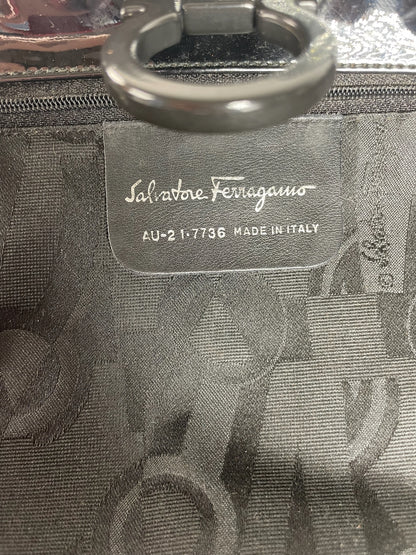 Vintage Salvatore Ferragamo Patent Leather Handbag Black
