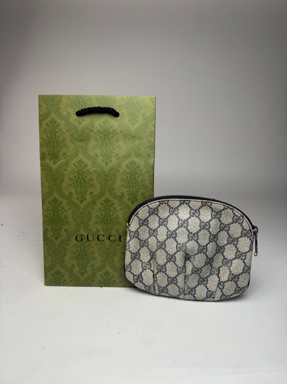 Vintage Gucci Navy Grey Ophidia Leather clutch