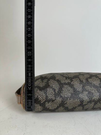Vintage Saint Laurent Canvas Cosmetic Bag Beige Brown
