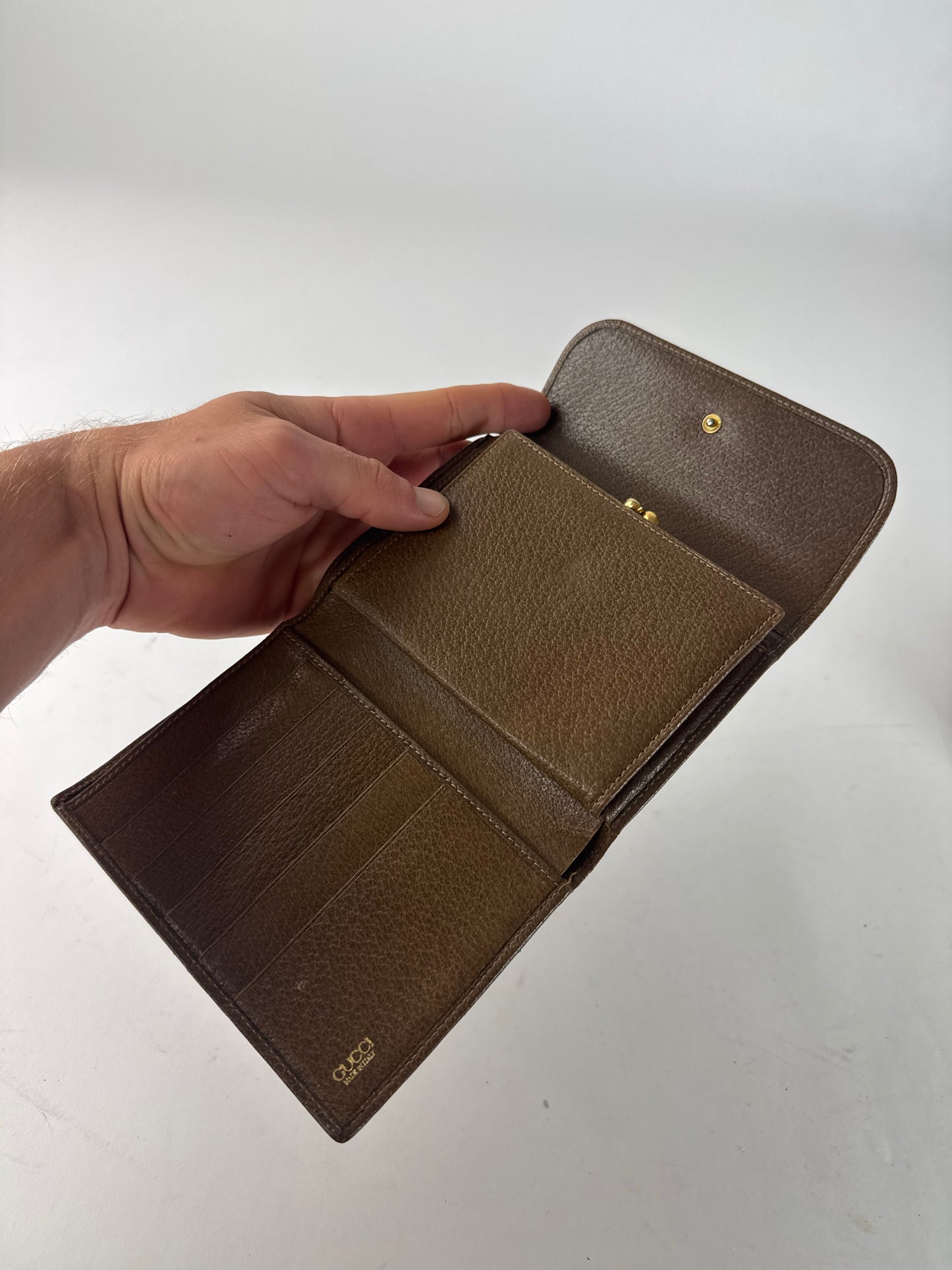 Vintage Gucci Leather Wallet Brown
