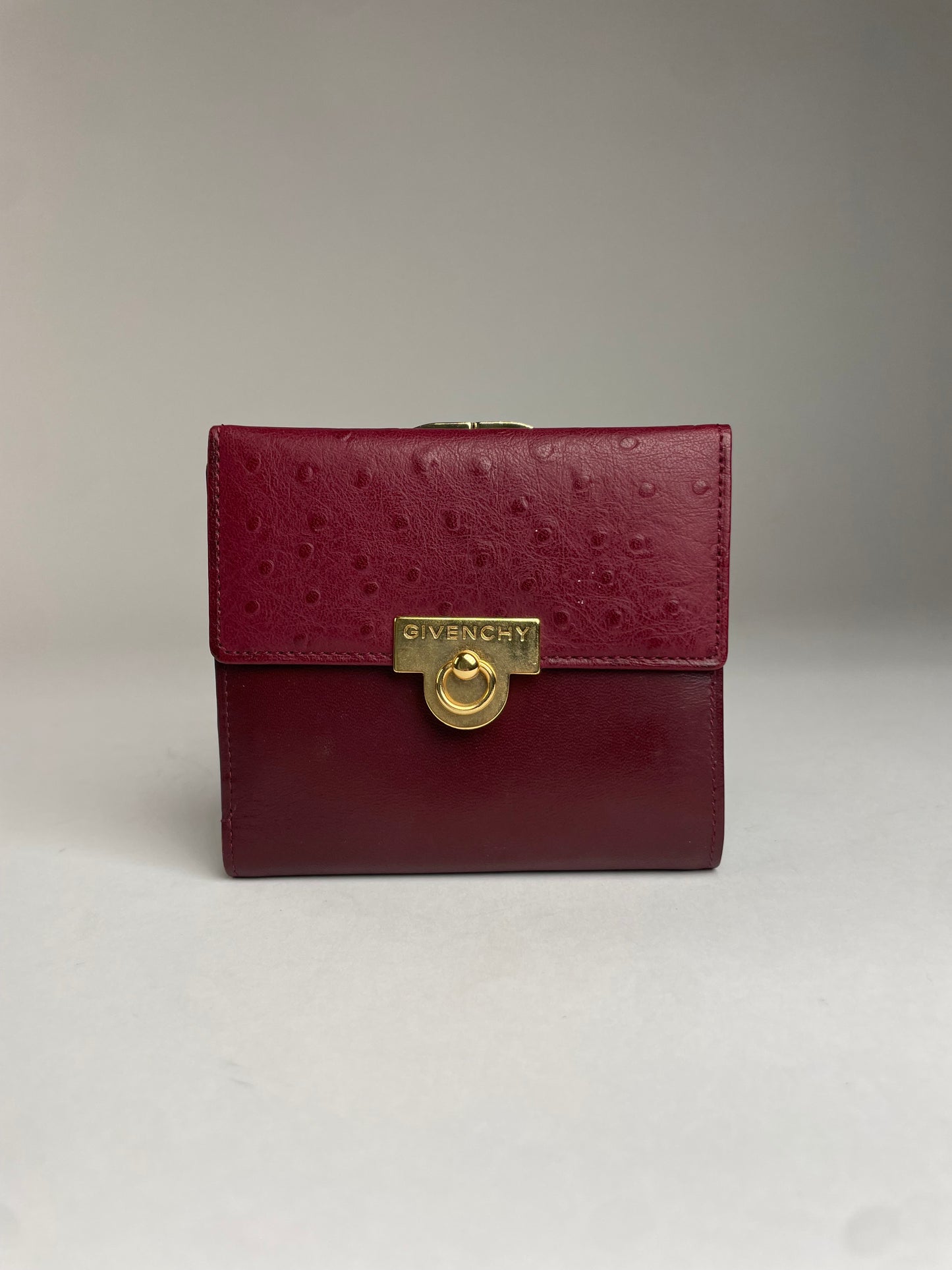 Vintage Givenchy Ostrich Leather Wallet purple