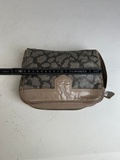 Vintage Saint Laurent Canvas Cosmetic Bag Beige Brown
