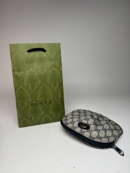 Vintage Gucci Navy Grey Ophidia Leather clutch