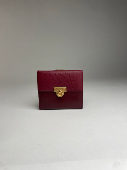 Vintage Givenchy Ostrich Leather Wallet purple