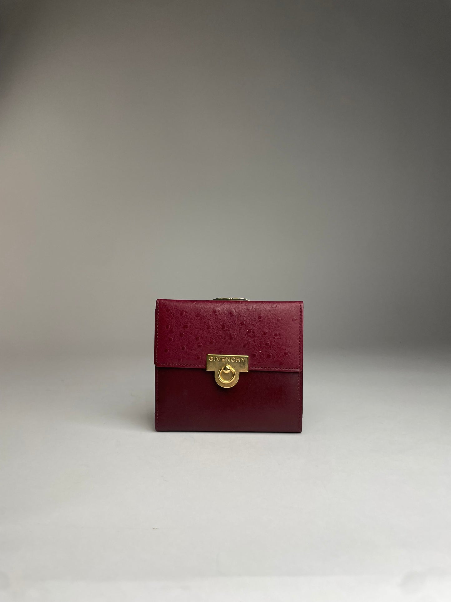 Vintage Givenchy Ostrich Leather Wallet purple