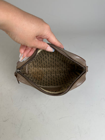 Vintage Saint Laurent Canvas Cosmetic Bag Beige Brown