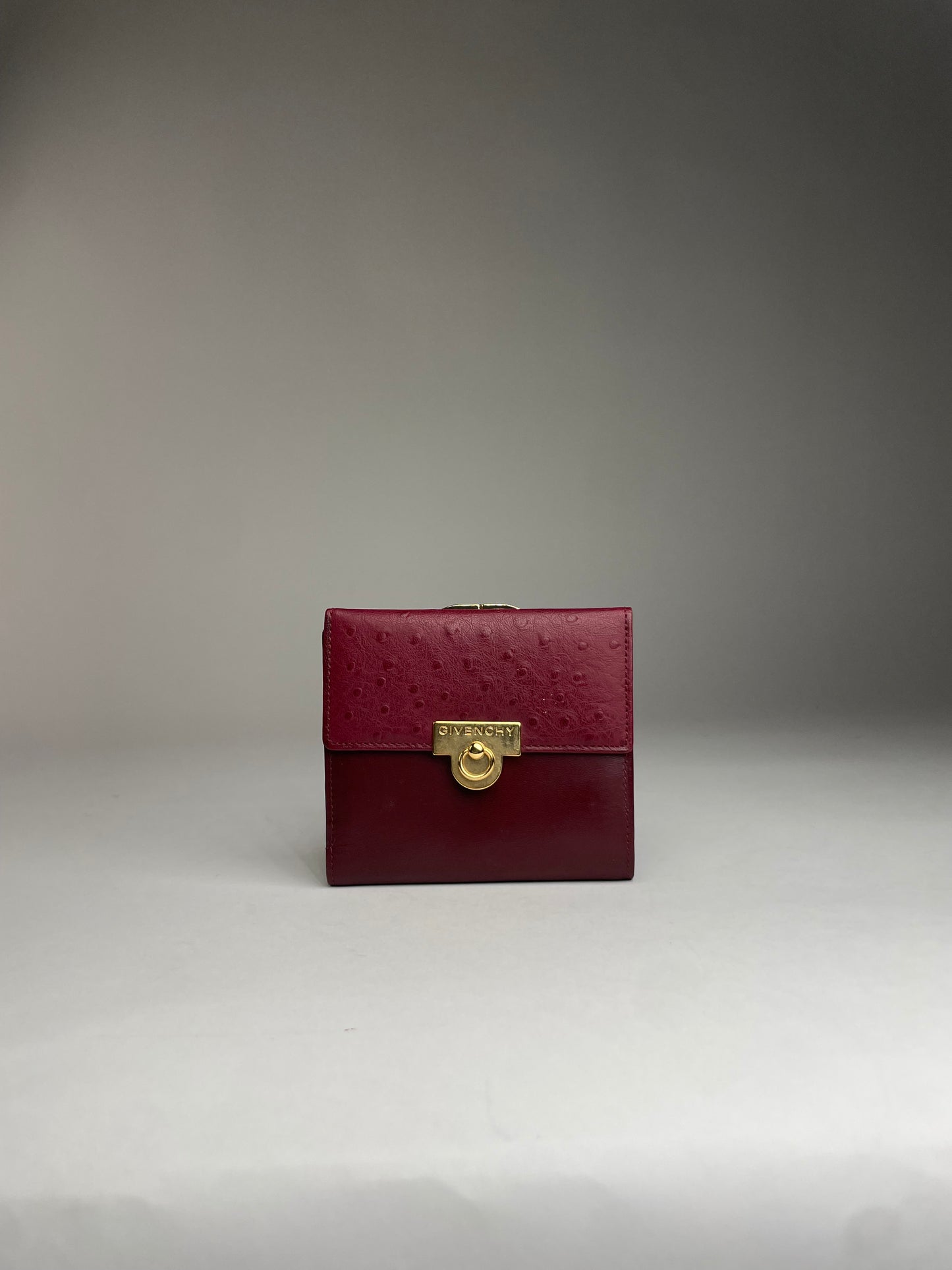 Vintage Givenchy Ostrich Leather Wallet purple