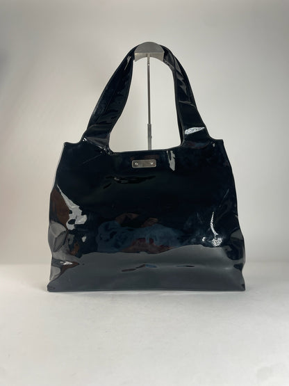 Vintage Salvatore Ferragamo Patent Leather Handbag Black