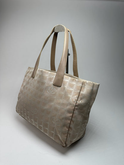 Vintage Chanel Monogram Shopper beige