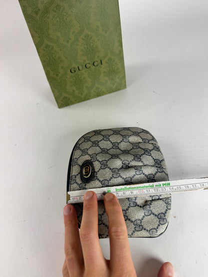 Vintage Gucci Navy Grey Ophidia Leather clutch