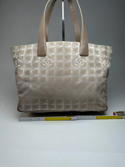 Vintage Chanel Monogram Shopper beige