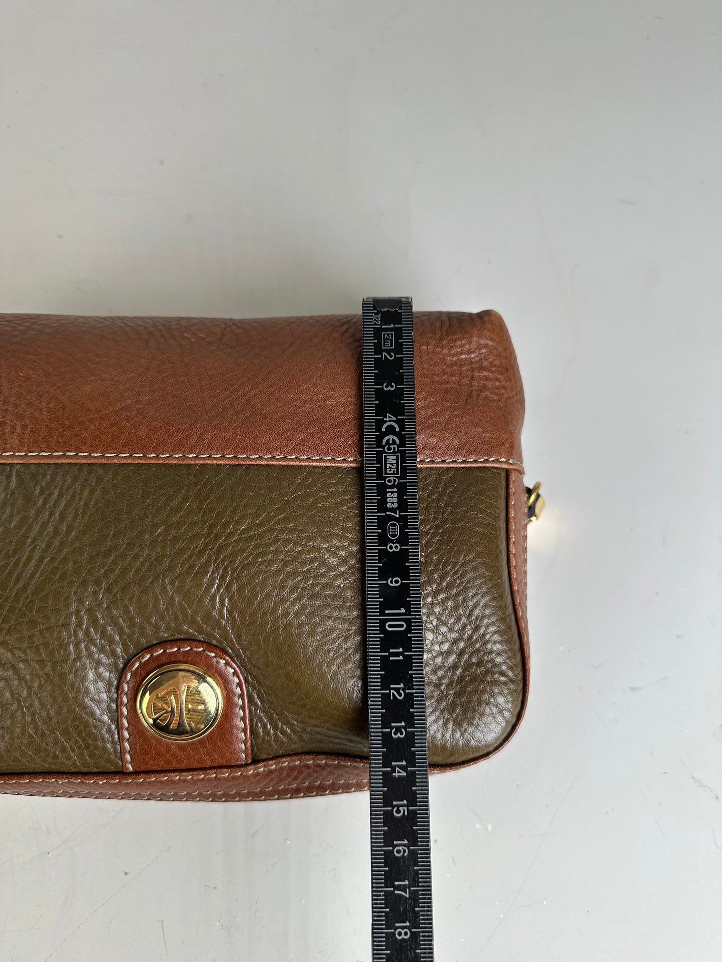 Vintage Loewe Textured Leather Cosmetic Case Olive Brown