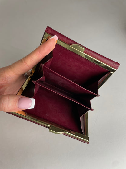 Vintage Givenchy Ostrich Leather Wallet purple