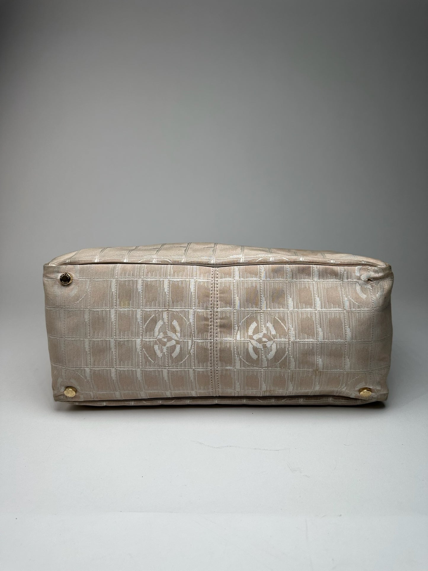 Vintage Chanel Monogram Shopper beige