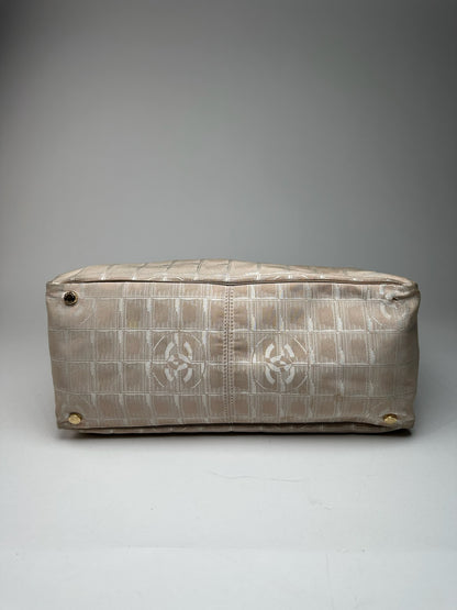 Vintage Chanel Monogram Shopper beige