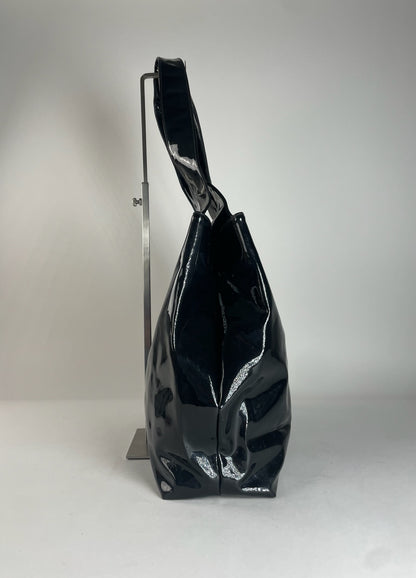 Vintage Salvatore Ferragamo Patent Leather Handbag Black