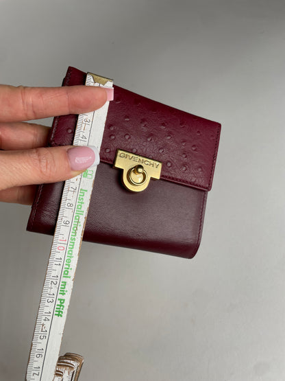 Vintage Givenchy Ostrich Leather Wallet purple