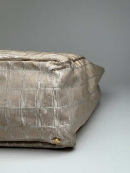 Vintage Chanel Monogram Shopper beige