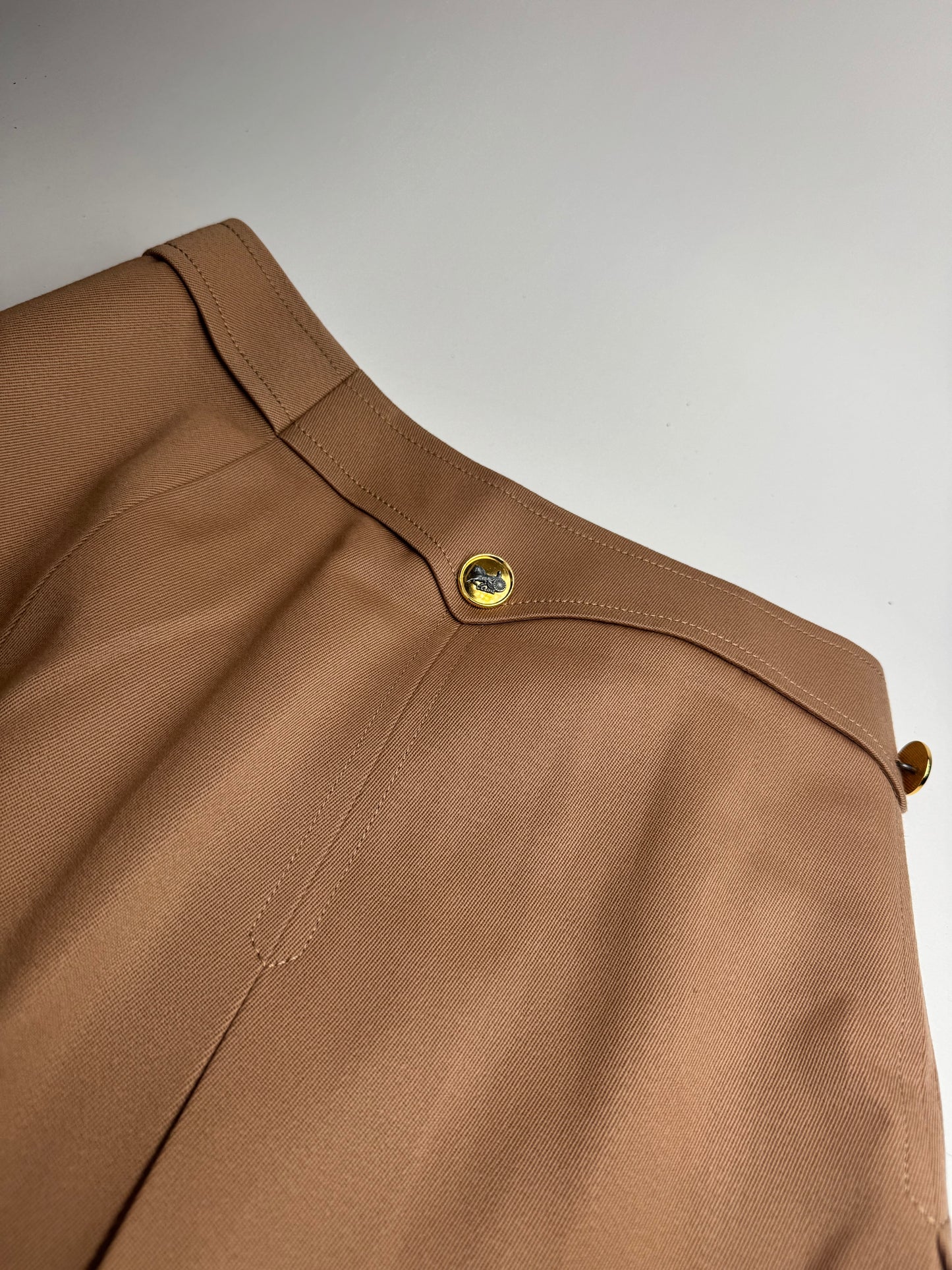 Vintage Celine Paris Wool Skirt Brown M