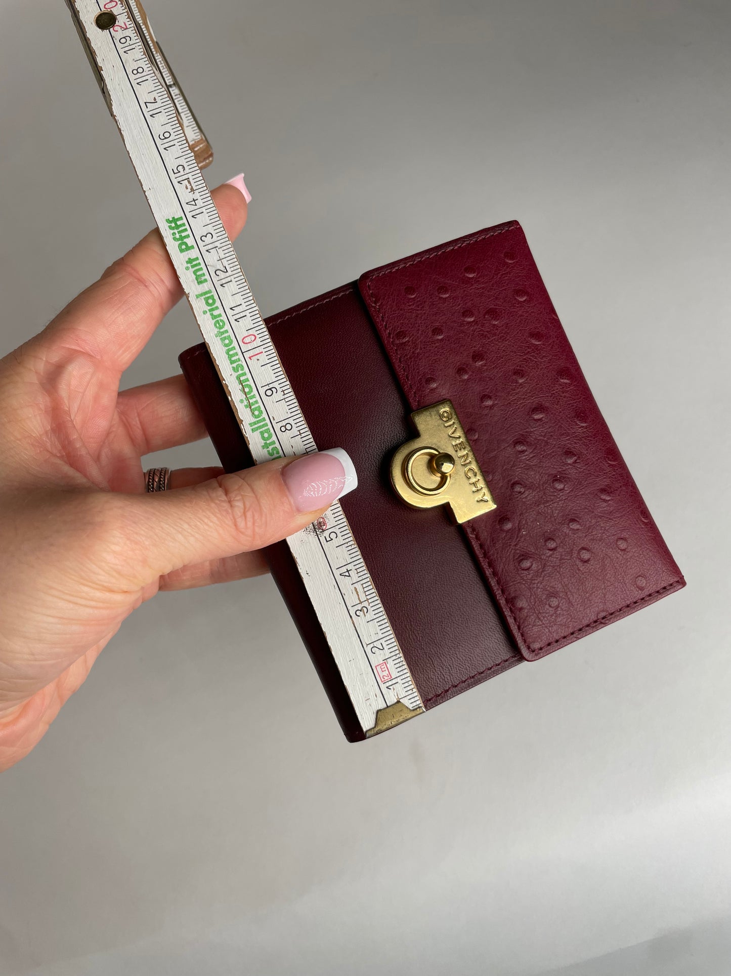 Vintage Givenchy Ostrich Leather Wallet purple