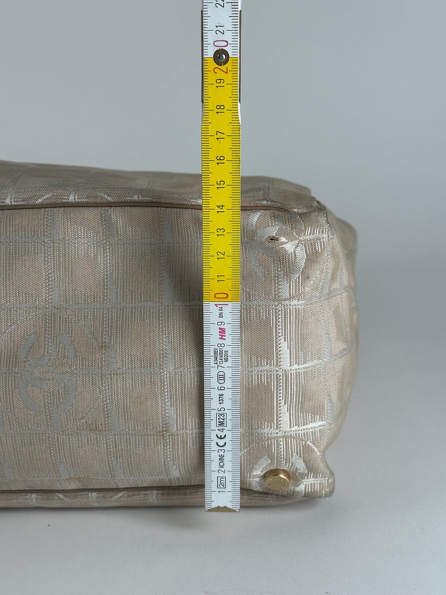 Vintage Chanel Monogram Shopper beige