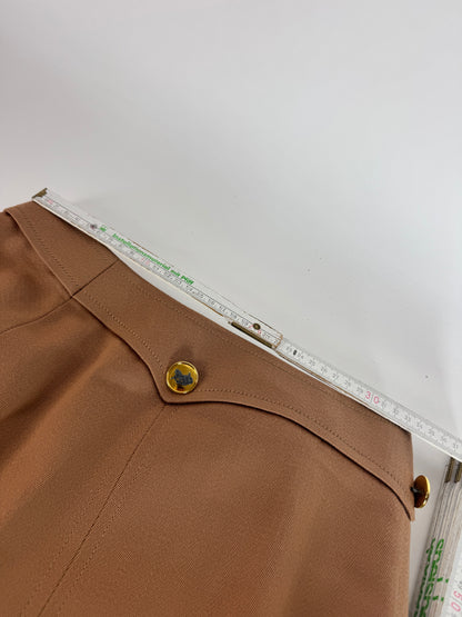 Vintage Celine Paris Wool Skirt Brown M