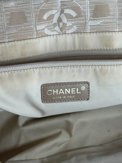Vintage Chanel Monogram Shopper beige