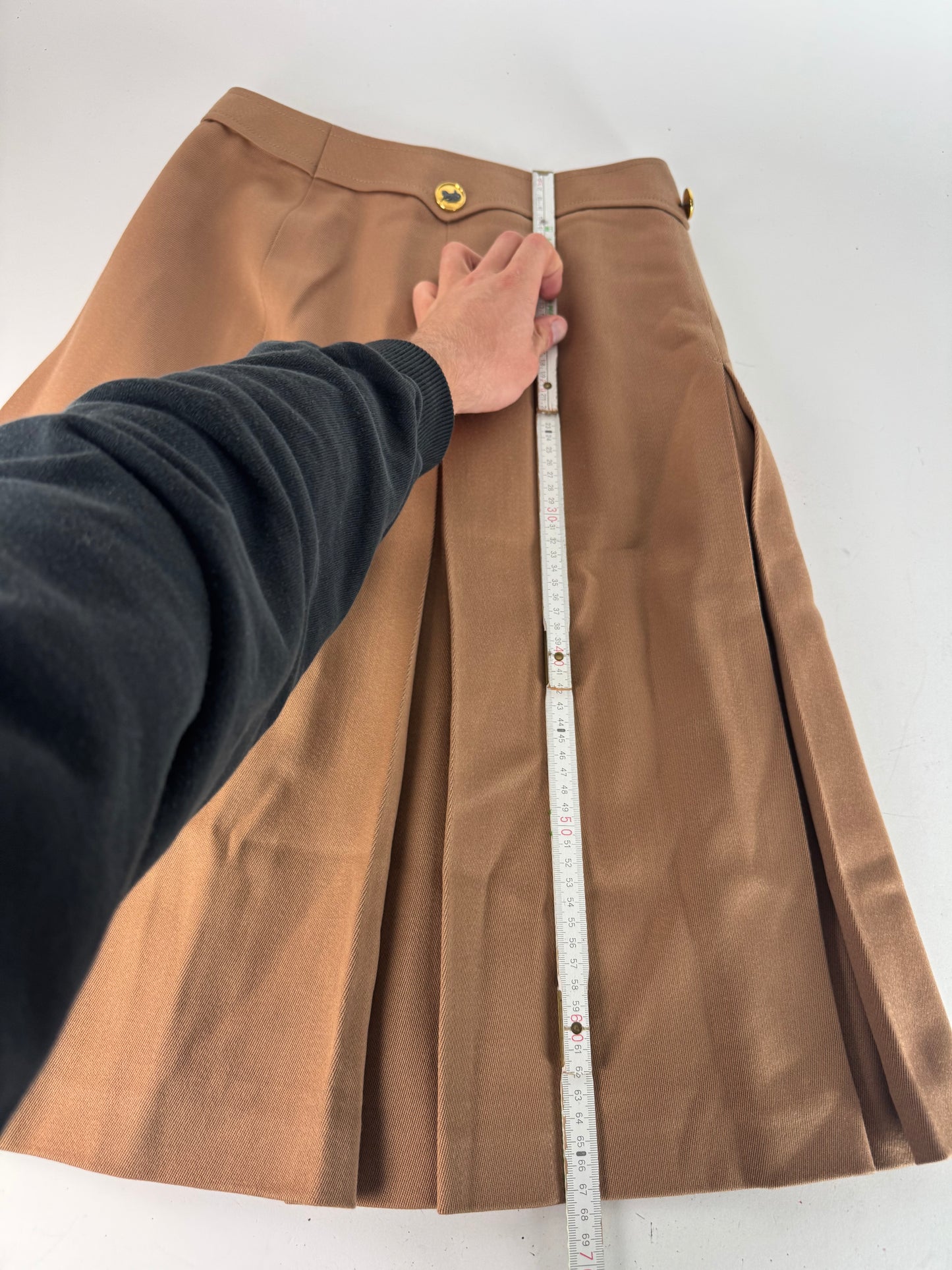 Vintage Celine Paris Wool Skirt Brown M