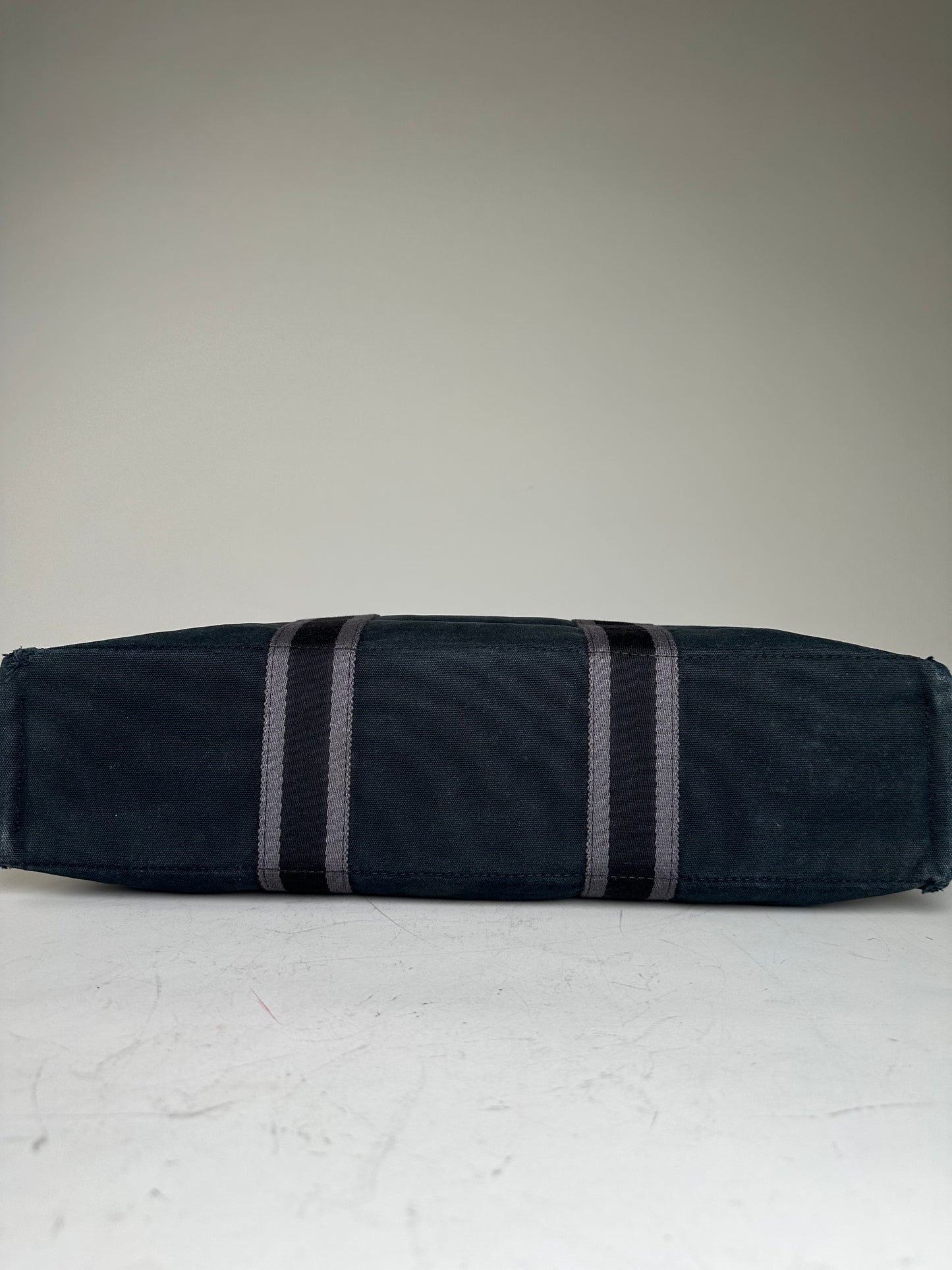 Vintage Hermès Canvas Tote Bag Black Grey