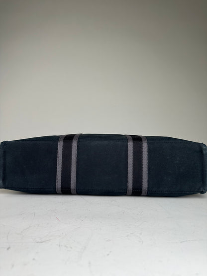 Vintage Hermès Canvas Tote Bag Black Grey