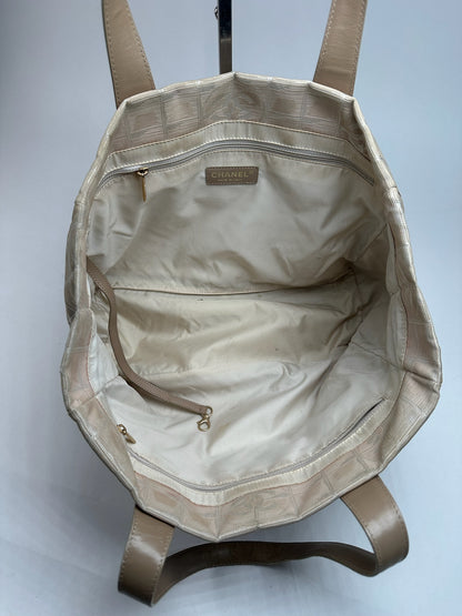 Vintage Chanel Monogram Shopper beige