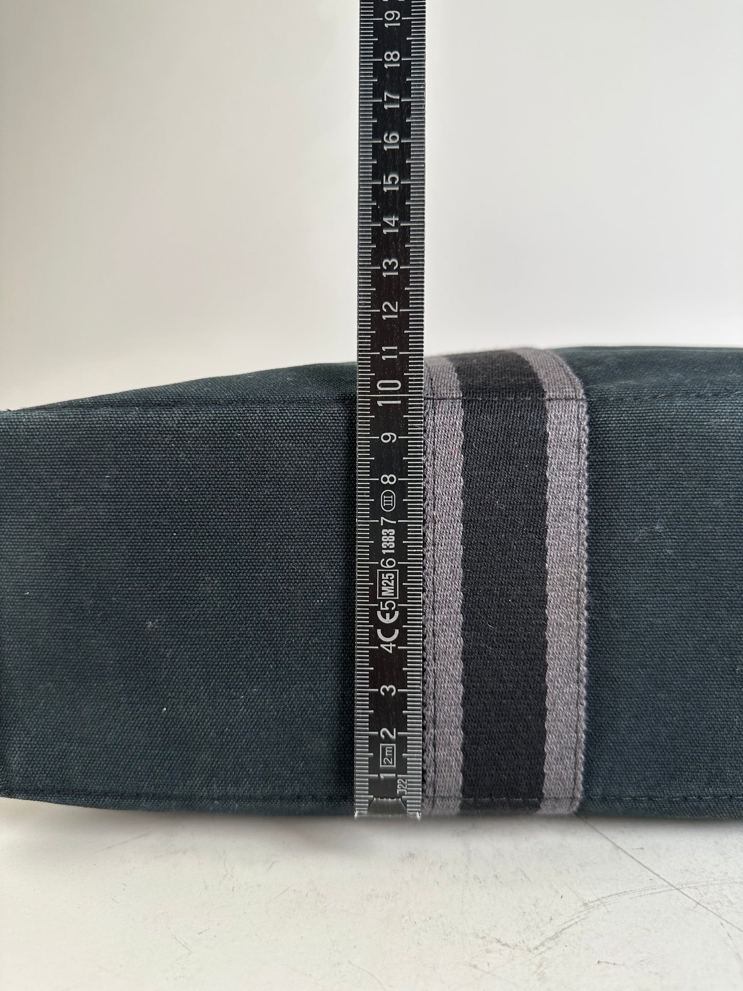 Vintage Hermès Canvas Tote Bag Black Grey