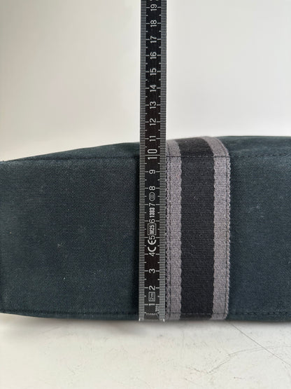 Vintage Hermès Canvas Tote Bag Black Grey