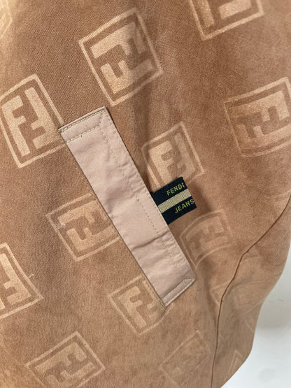 Vintage Fendi FF Monogram Vest Beige Light Brown L