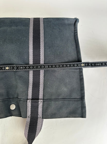Vintage Hermès Canvas Tote Bag Black Grey