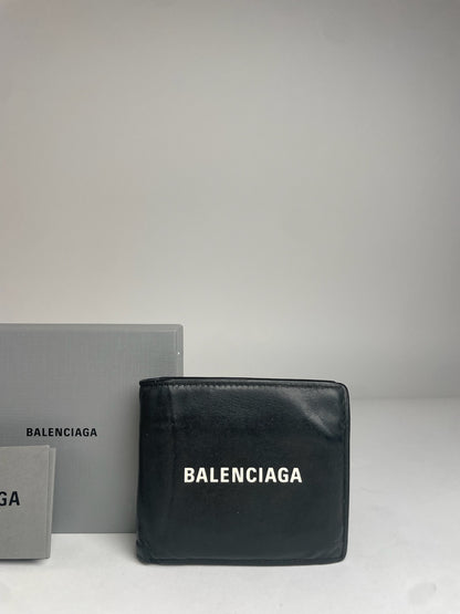 Vintage Balenciaga Flapable Leather Wallet Black