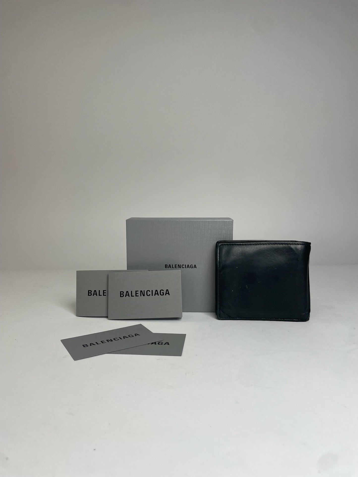 Vintage Balenciaga Flapable Leather Wallet Black